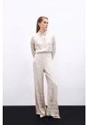 Jakarlı Salaş Pantolon - Bej