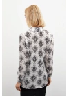 Desenli Düz Gömlek - SİYAH