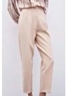 Yüksek Bel Pensli Pantolon - Bej