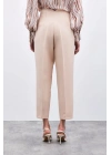 Yüksek Bel Pensli Pantolon - Bej