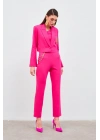 Zincir Aksesuarlı Pantolon - Fuşya
