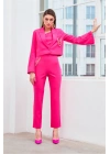 Zincir Aksesuarlı Pantolon - Fuşya