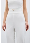 Bel Aksesuarlı Pantolon - Ekru