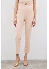 Bel Aksesuarlı Pantolon - Bej