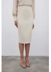 Düz Kalem Etek - Bej