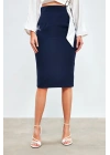 Düz Kalem Etek -lacivert