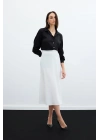 Midi Boy Saten Etek  EKRU