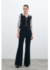 İspanyol Paça Pantolon - Siyah