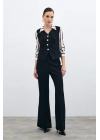 İspanyol Paça Pantolon - Siyah