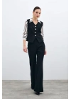 İspanyol Paça Pantolon - Siyah