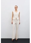 İspanyol Paça Pantolon - Bej