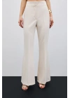 İspanyol Paça Pantolon - Bej