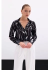 Yırtmaç Detaylı Gömlek - Siyah