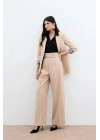 Bel Detaylı Pantolon - Bej