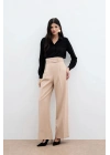 Bel Detaylı Pantolon - Bej