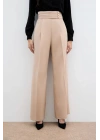 Bel Detaylı Pantolon - Bej