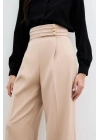 Bel Detaylı Pantolon - Bej