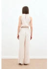 Örgü Kemerli Pantolon - Bej