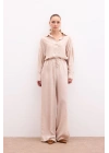 Bel Lastikli Pantolon - Bej
