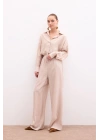 Bel Lastikli Pantolon - Bej