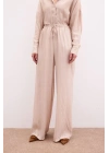 Bel Lastikli Pantolon - Bej