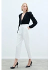 Yüksek Bel Klasik Pantolon - Ekru