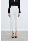 Yüksek Bel Klasik Pantolon - Ekru
