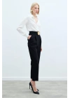 Yüksek Bel Klasik Pantolon - Siyah
