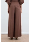 Keten Karışımlı Pantolon - Kahve