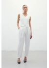 Salaş Keten Pantolon - Ekru