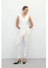 Salaş Keten Pantolon - Ekru