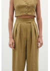 Salaş Keten Pantolon - Haki