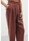 Salaş Keten Pantolon - Kahve