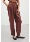 Salaş Keten Pantolon - Kahve