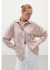 Salaş Nakışlı Gömlek - Pudra
