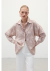 Salaş Nakışlı Gömlek - Pudra