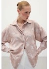 Salaş Nakışlı Gömlek - Pudra