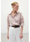Salaş Nakışlı Gömlek - Pudra
