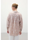 Salaş Nakışlı Gömlek - Pudra