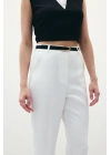 Kemerli Pantolon - Ekru