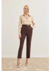 Kemerli Pantolon - Kahve