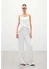 Bağcıklı Salaş Pantolon - Ekru