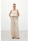 Bağcıklı Salaş Pantolon - Bej