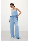 Bağcıklı Salaş Pantolon - Mavi