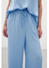 Bağcıklı Salaş Pantolon - Mavi