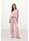 Bağcıklı Salaş Pantolon - Pudra