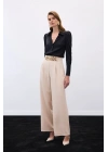Kemerli Salaş Pantolon - Bej
