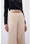 Kemerli Salaş Pantolon - Bej