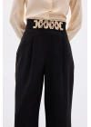 Kemerli Salaş Pantolon - Siyah