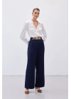 Kemerli Salaş Pantolon - Lacivert